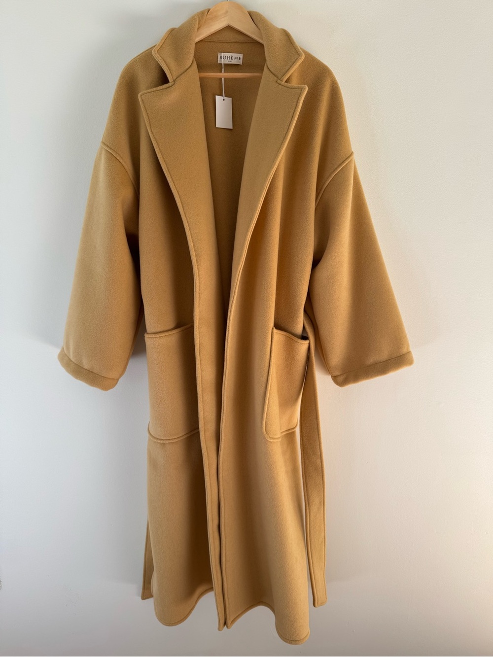 NWT Boheme Wool Wrap Coat in Hay